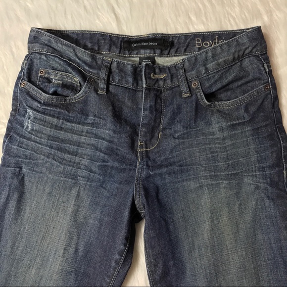 Calvin Klein Medium Wash Distress Boyfriend Jeans - Picture 5 of 5